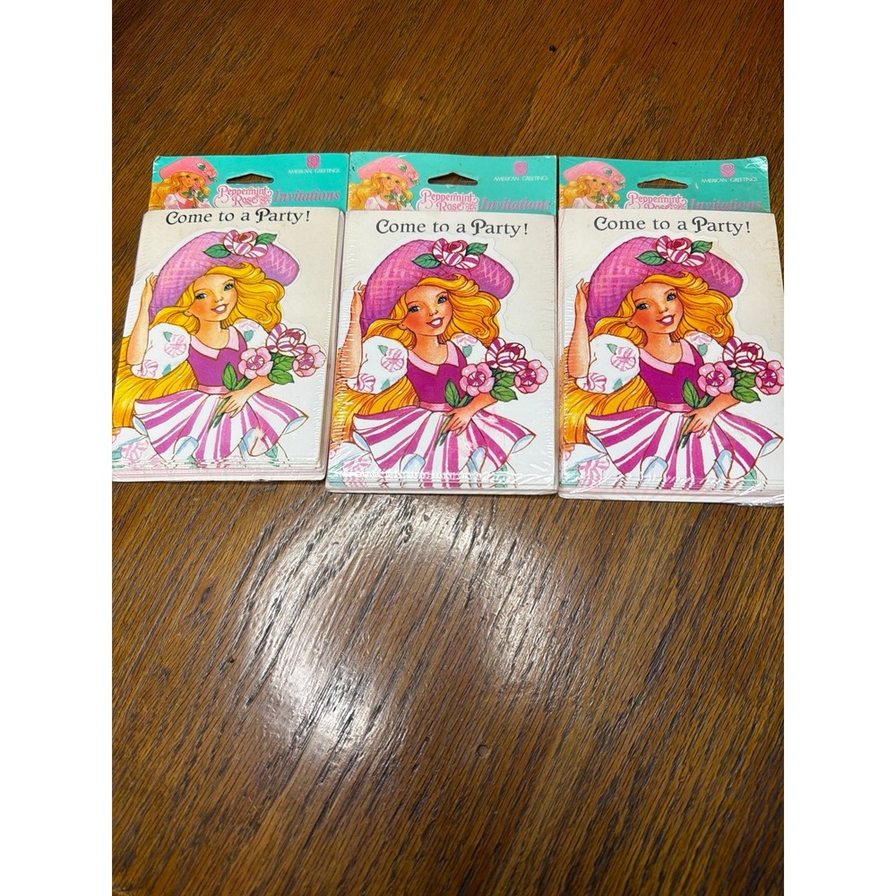 Vtg 1992 Peppermint Rose Party Invitations Envelopes American Greetings Cards 24